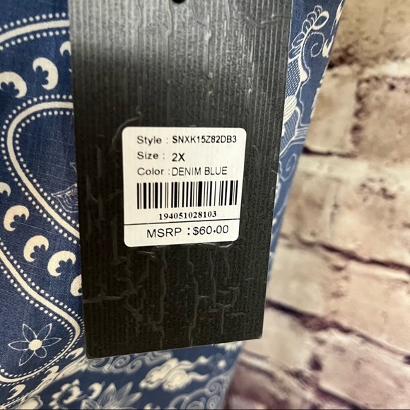 Steve’s Jeans Blue Floral Button Short Sleeve Shirt - Picture 8 of 12